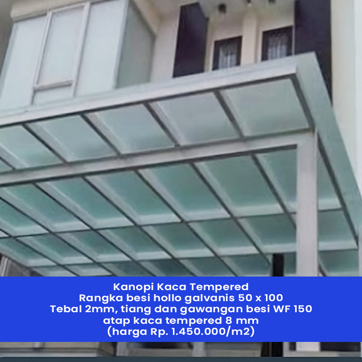 Kanopi Atap Kaca Tempered